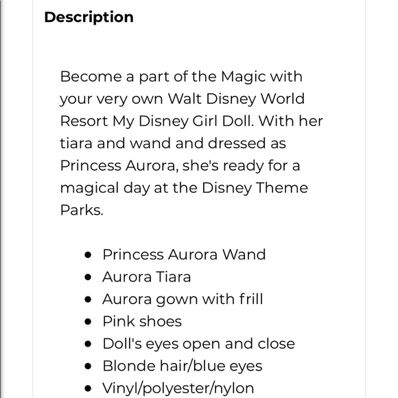 My Disney Girl Doll, Outfit & Accessories - Picture 10 of 11